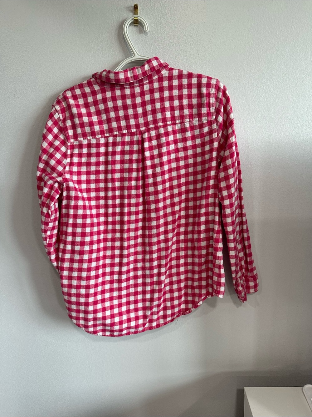 U.S. Polo Assn. Pink White Gingham Button Front Shirt Women’s Large 100% Cotton - Picture 3 of 8